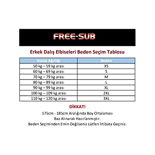 Free-Sub 3mm Kapadokya Yamamoto Avcı Dalış Elbisesi